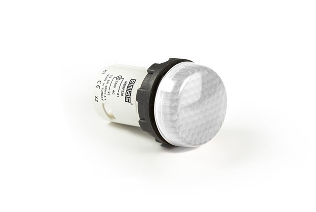 MB Serisi Plastik LED'li 230V AC Beyaz 22 mm Sinyal